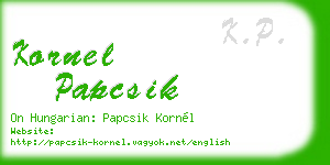 kornel papcsik business card